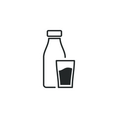 milk icon vector sign isolated for graphic and web design. milk bottle symbol template color editable on white background