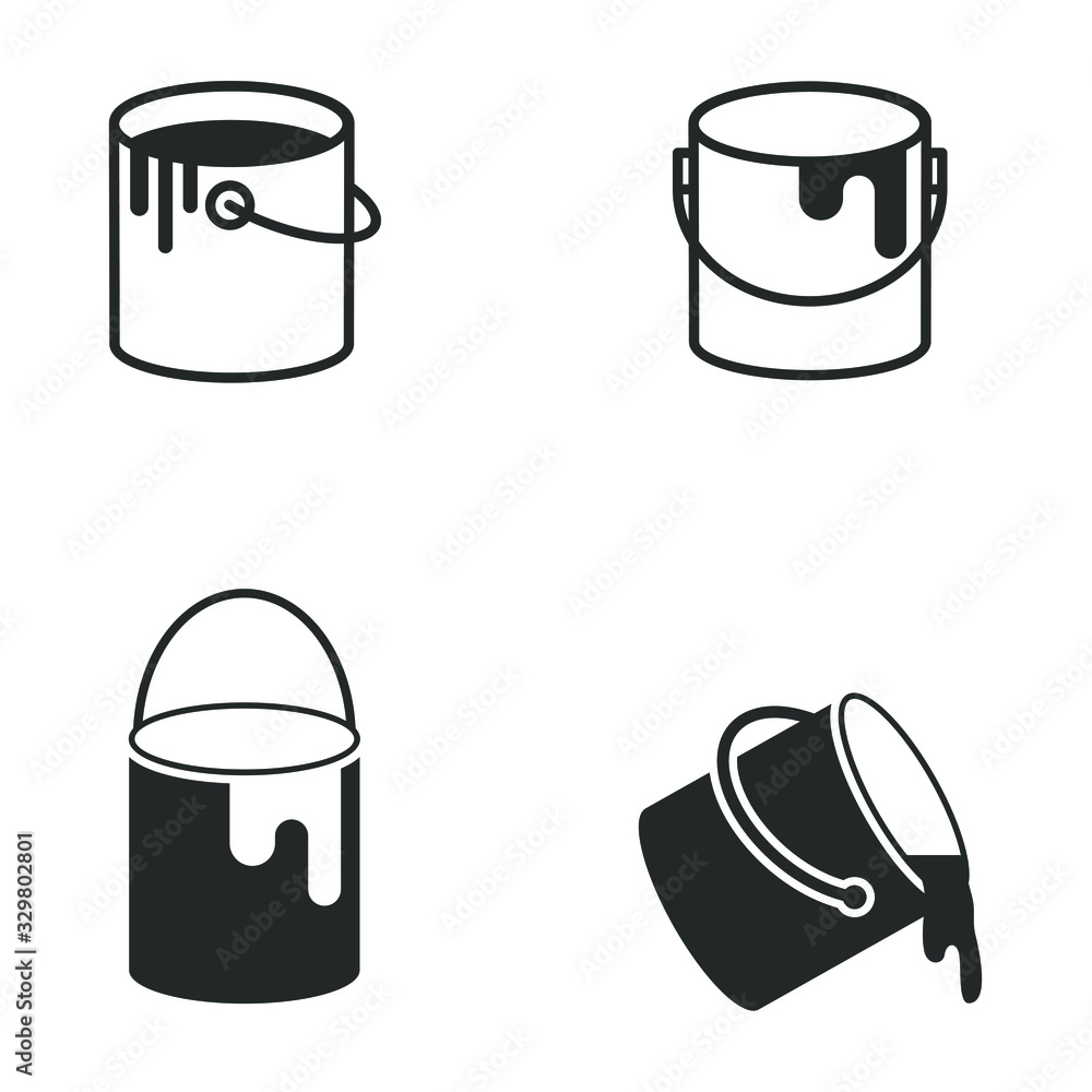 Poster paint can icon vector sign isolated for graphic and web design. Paint for wall symbol template color editable on white background
