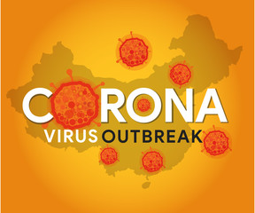 Corona virus model Ncov covid-19 plague in wuhan china country background vector illustration