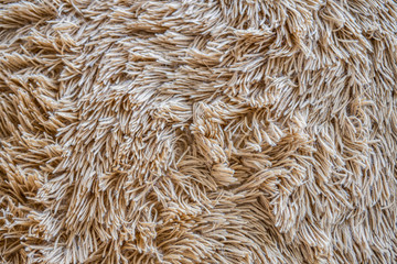 Brown soft wool texture background, cotton wool, light ginger natural sheep wool, close-up texture of white fluffy fur, wool with beige tone, fur with a delicate peach tint