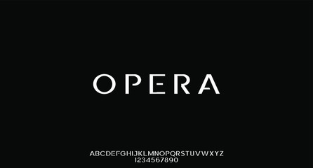 opera, the luxury elegant font typeface alphabet set