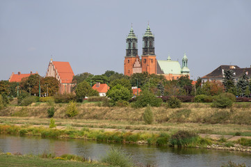 Cathedral of Saints Peter and  Paul at Tumski island in Poznan. Poland