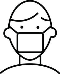 Vector image of a man in a medical mask