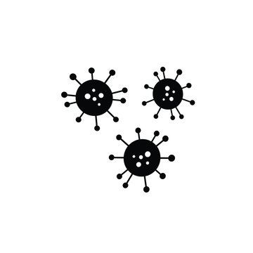 Germ Icon Black Vector Sign Covid 19 Icon.  Coronavirus Sign 