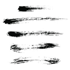 Vector brush strokes. Hand drawn brush splash. Real paint strokes. Graphic resources. Dry brush
