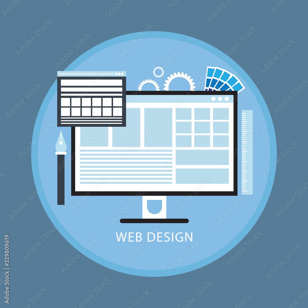 Poster web design concept abstract flat design