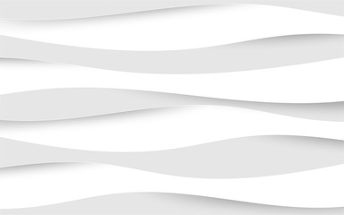 White wave paper art design. Vector paper cut illustration. Eps10 