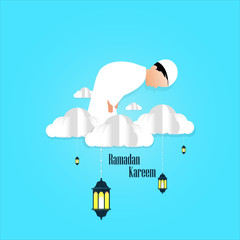 beautiful ramadan kareem greeting card design