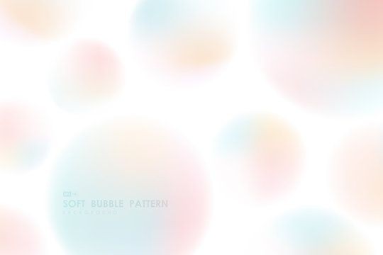 Abstract soft gradient colorful bubble pattern design on white background. llustration vector eps10