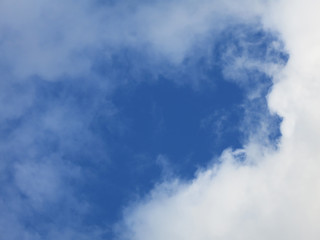 bright blue sky with beautiful white clouds