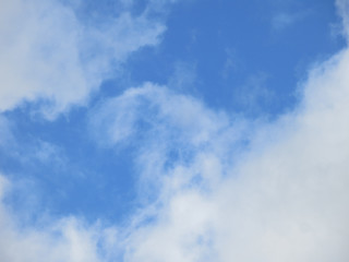 bright blue sky with beautiful white clouds