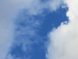 bright blue sky with beautiful white clouds
