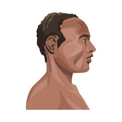 young afro man profile avatar character