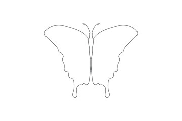 Butterfly isolated on a white background for a logo or decorative element. Vector illustration of an animal shape in a trendy contour style.