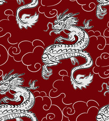 dragon fly kimono japanese chinese vector design pattern seamless pattern