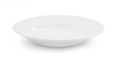 empty white plate on white background