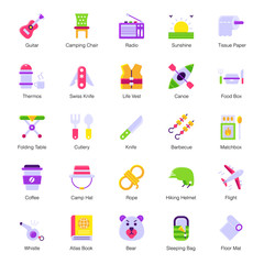  Adventure and Hiking Flat Icons Pack 