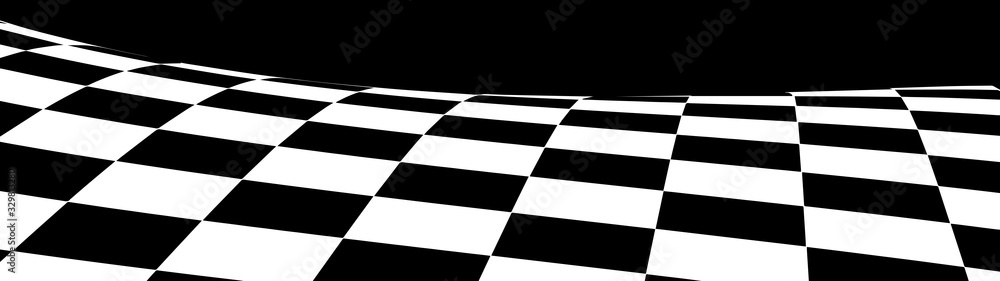 Poster abstract wave of white and black curved squares. hallucination. optical illusion. twisted illustrati