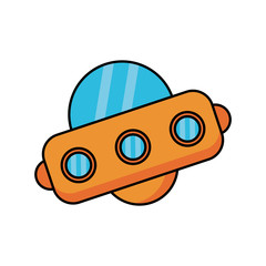 space ship flat style icon