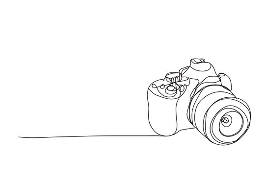 Premium Vector  Photo camera drawing line.