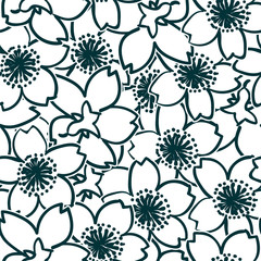 sakura geometric flower japanese chinese design vector seamless pattern