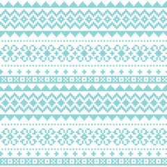 Fair Isle traditional knittting style vector seamless design, Scotish Shetland islands repetitive design