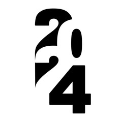 Christmas card 2024 in typographical design. Merry Christmas and Happy New Year.