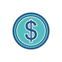 money coin icon collection, trendy style