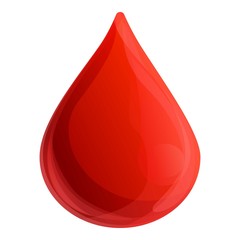 Blood drop icon. Cartoon of blood drop vector icon for web design isolated on white background