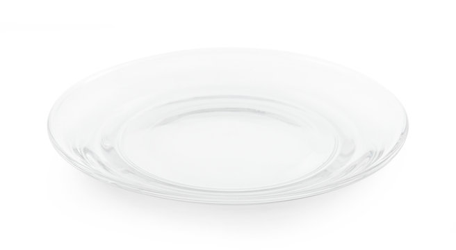 glass plate isolated on white background