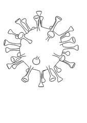 Coronavirus. Corona virus. Coronavirus outline illustration