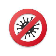 No coronavirus covid-19. Vector illustration prohibit sign on white background