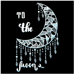 vector illustration moon lettering