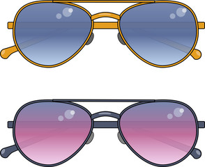 image of glasses with colored lenses , ready to use