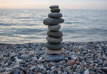 Stack of stones on the beach