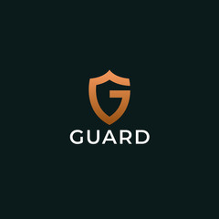 Abstract letter G shield logo design template