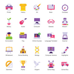  Modern Education Flat Icons Pack 