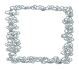 cloud chinese japanese oriental traditional frame design vector