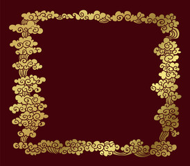 cloud chinese japanese oriental traditional frame design vector
