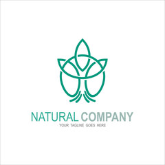 Tree logo with simple line design