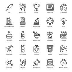  Trendy Education Line Icons Pack 