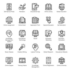  Modern Education Tools Line Icons Pack 