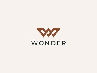 Letter W logo template. Unique modern creative elegant logotype. Vector icon.