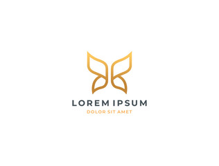 Butterfly logo. Luxury line logotype design. Universal premium butterfly symbol logotype.