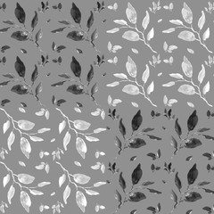  Seamless patterns ink painted leaf patterns