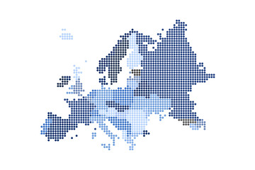 Map of Dotted Europe. Vector eps10. - obrazy, fototapety, plakaty