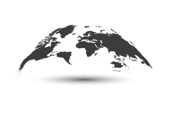 3D Globe Map Template Monochrome Design for Education, Science, Web Presentations. Vector Illustration