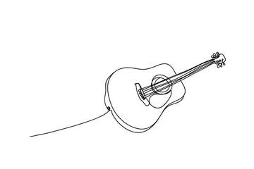 guitar , line drawing style,vector design