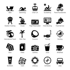 Picnic and Holiday Solid Icons Pack 