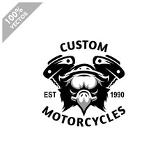 Eagle head auto repair and custom Garage Vintage style logo. Design element for company logo, label, emblem, sign, apparel or other merchandise. Scalable and editable Vector illustration.